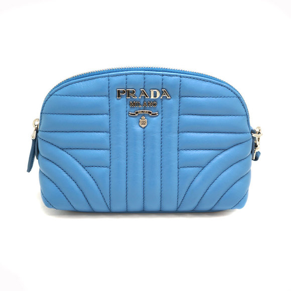 Prada Blue Accessory Leather Pouch Case - Picture 1 of 8